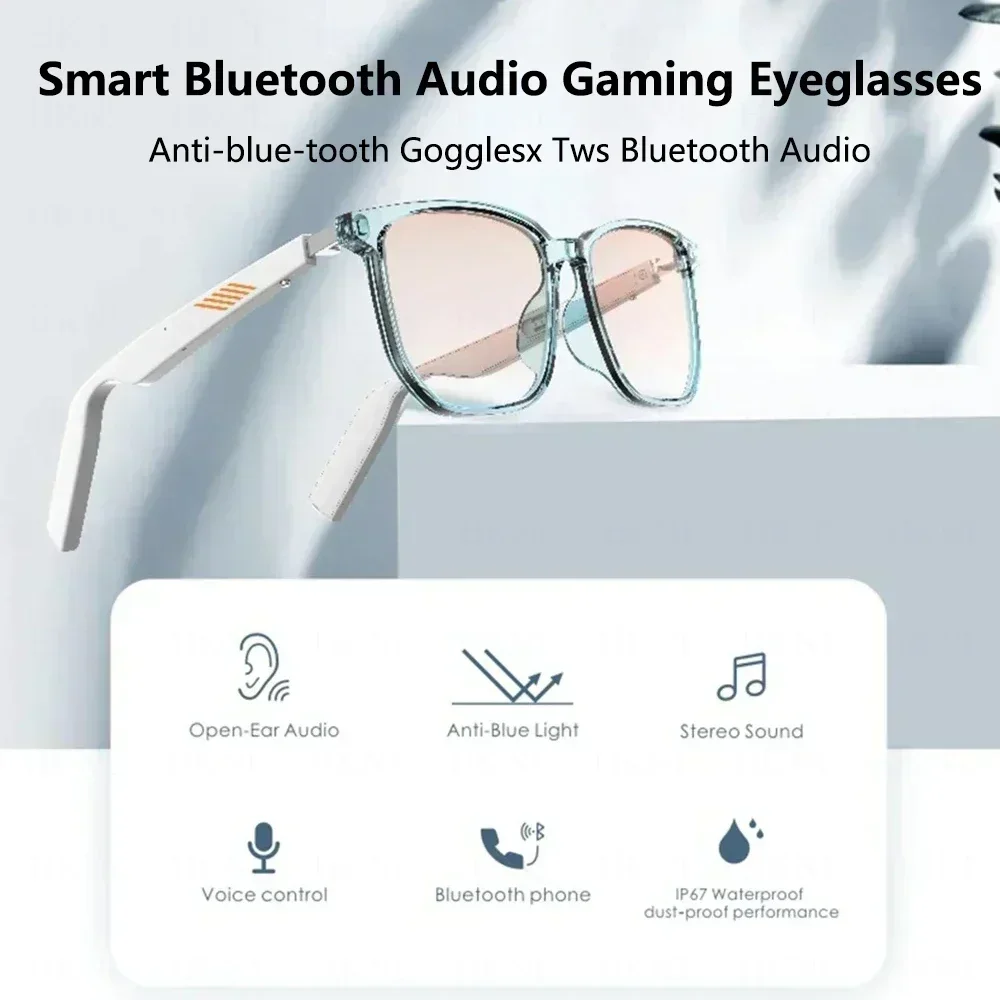 New Glasses Smart Bluetooth 5.0 SunGlasses Anti-BlueLight Eyeglasses Hands-Free for Calling Music Sports Otdoor Wireless Stereo