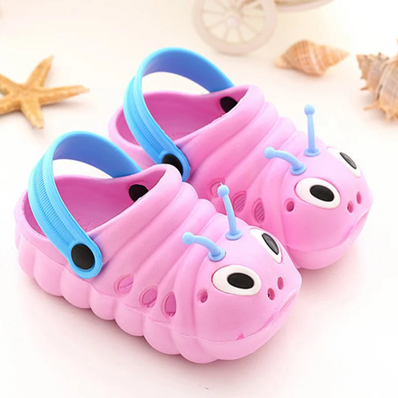 1-5 Years Old Boys Girls Beach Shoes Summer Baby Cartoons Caterpillar Sandals Breathable Soft Fashion Sports High Quality Hids