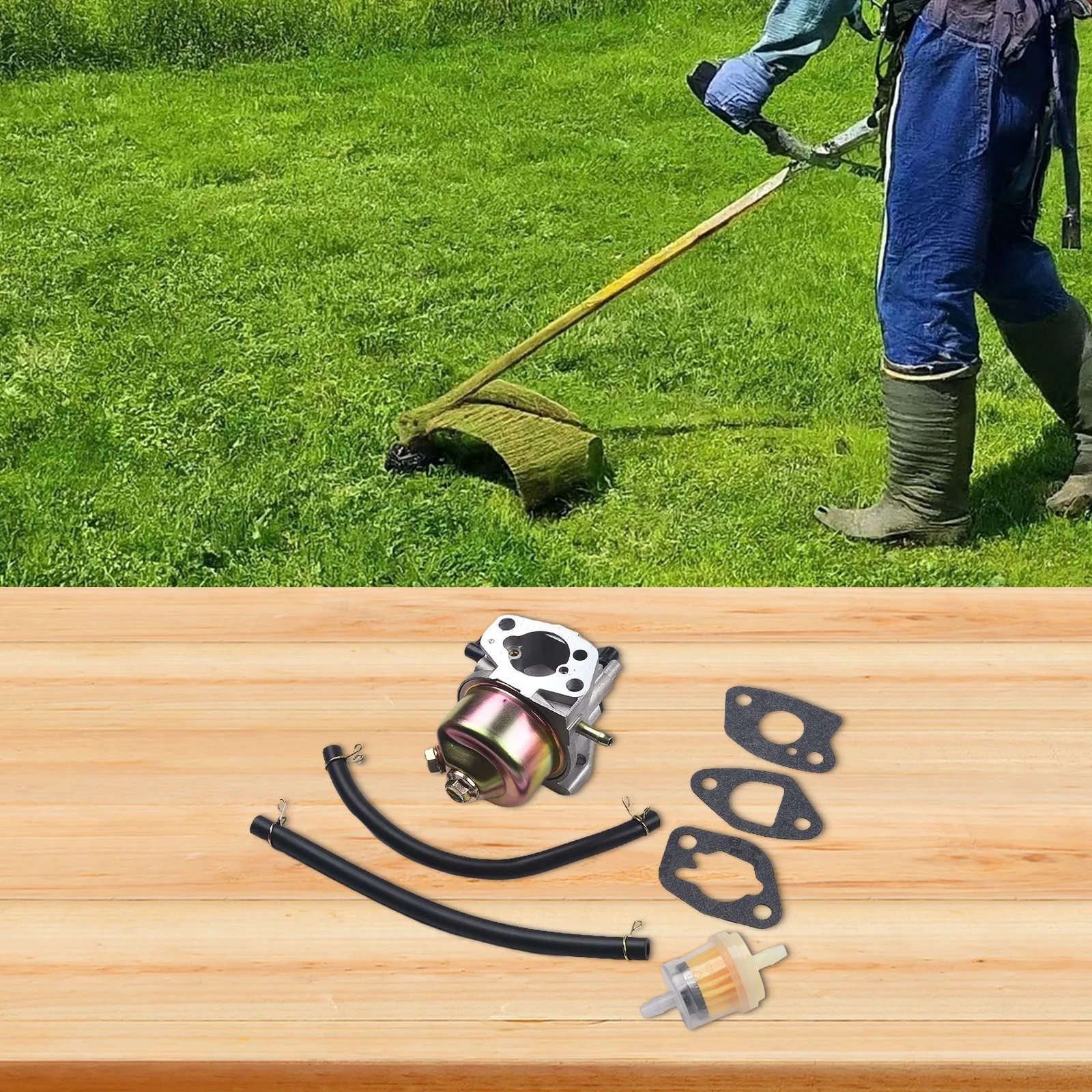 Эффективный карбюратор для Mountfield HP414 M411PD для газонокосилок RS100 SP414 с прокладкой, фильтром топливопровода