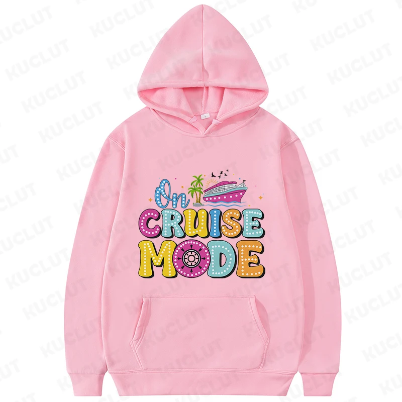 Op Cruise-Modus Hoodies Familie 2025 Cruise Team Hoodies Trui Dames Sweatshirt Gepersonaliseerde Crew Girls Trip Bovenkleding