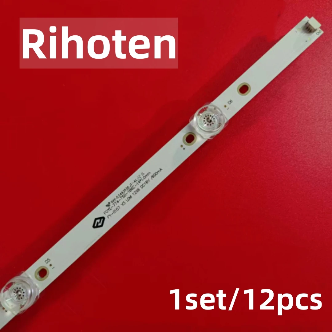 

12 шт. светодиодная лента для подсветки для D7500601-3030PS-M FOYE-774-750-1B6C-14*1,0 мм FY-0107 V3 75DQ20 75DQ1 6X12 MS-L3504 MS-L4580 L3577