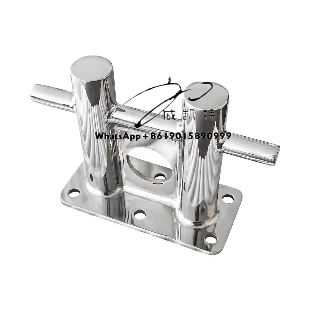 

Customized 316L Stainless Steel Marine Hardware Boat Dock Double Cross Bollard Yacht Deck Mooring Bitt