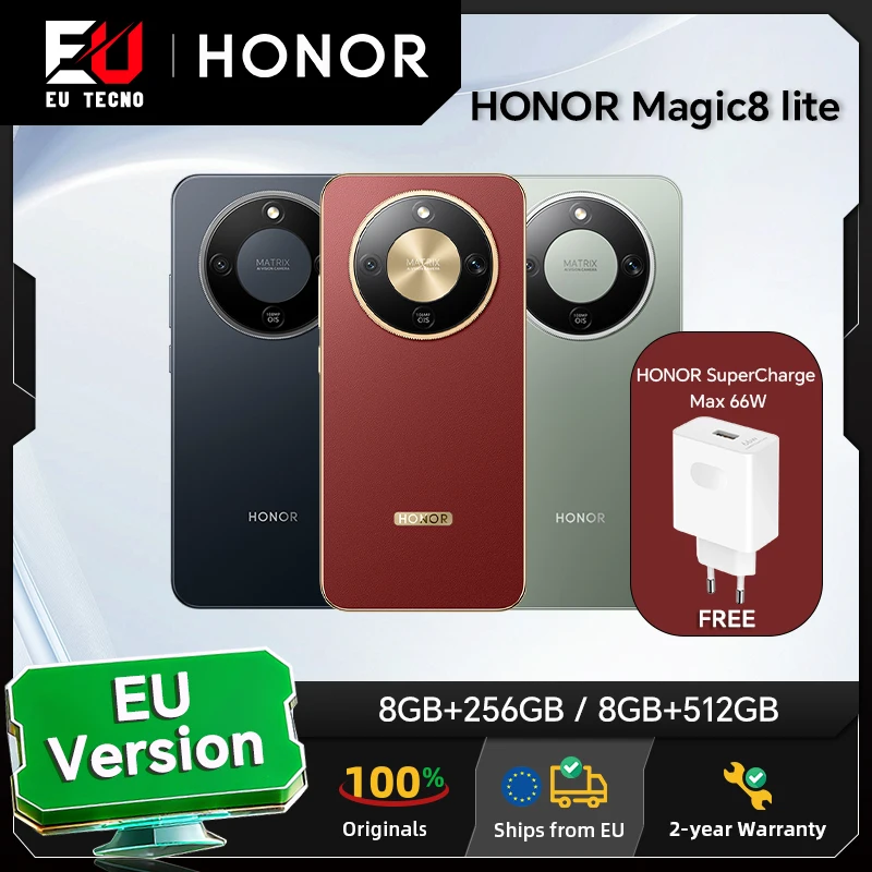 HONOR Magic8 lite, 2026 NIEUWE 5G Smartphone, EU-versie, Drievoudig bescherming, 7500 mAh batterij, 108MP hoofdcamera, 6.79" AMOLED scherm