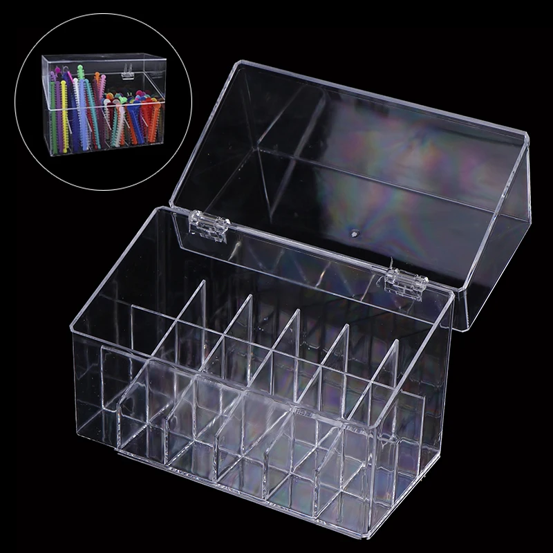 18 Holes Dental Ligature Tie Box Acrylic Orthodontic Ligature Tie Placer Holder Dentistry Supplies