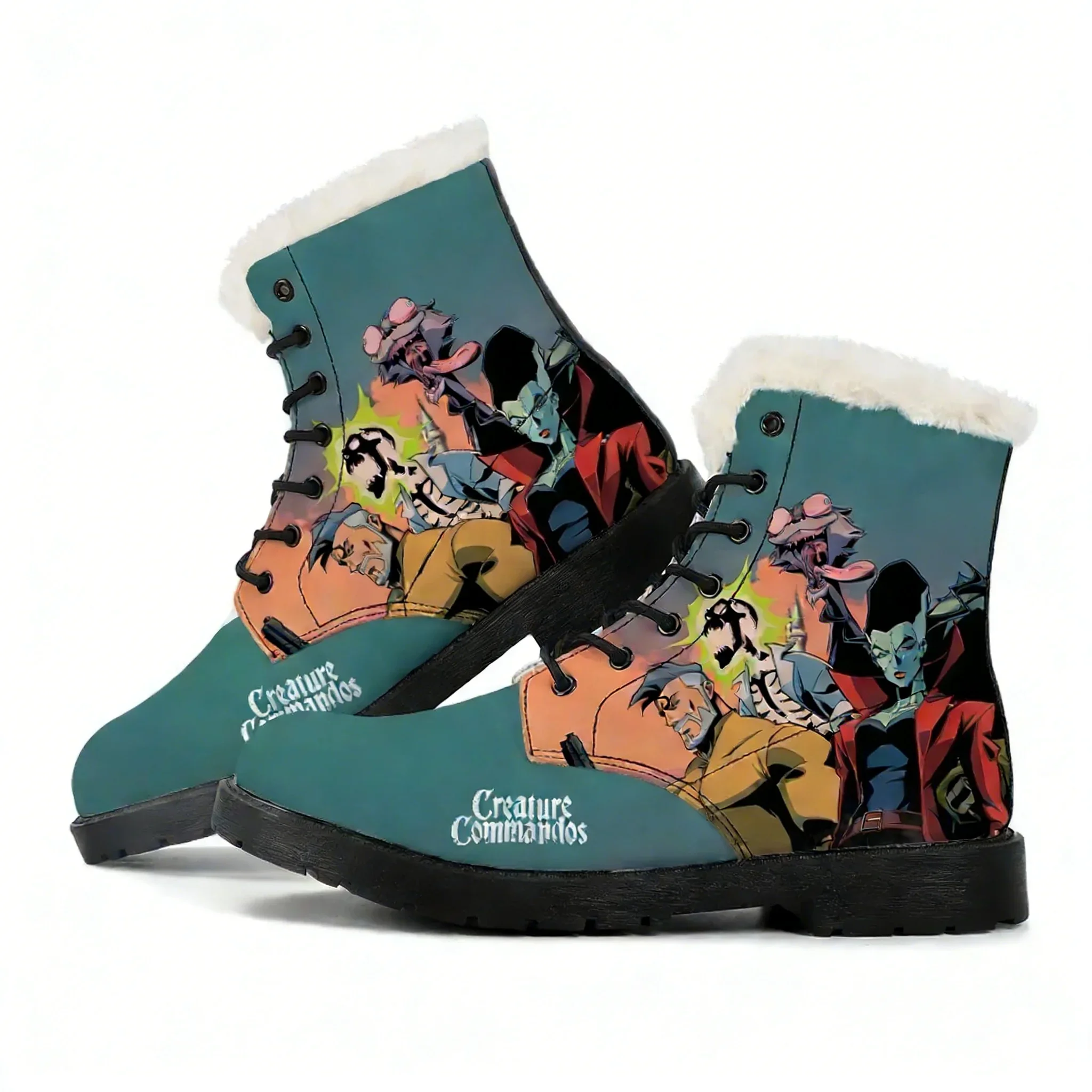 

Creature Commandos Plush Boot Men Women Teenager Casual Shoe Outdoor Warm Boot High Quality Personalized Pattern Custom Shoes