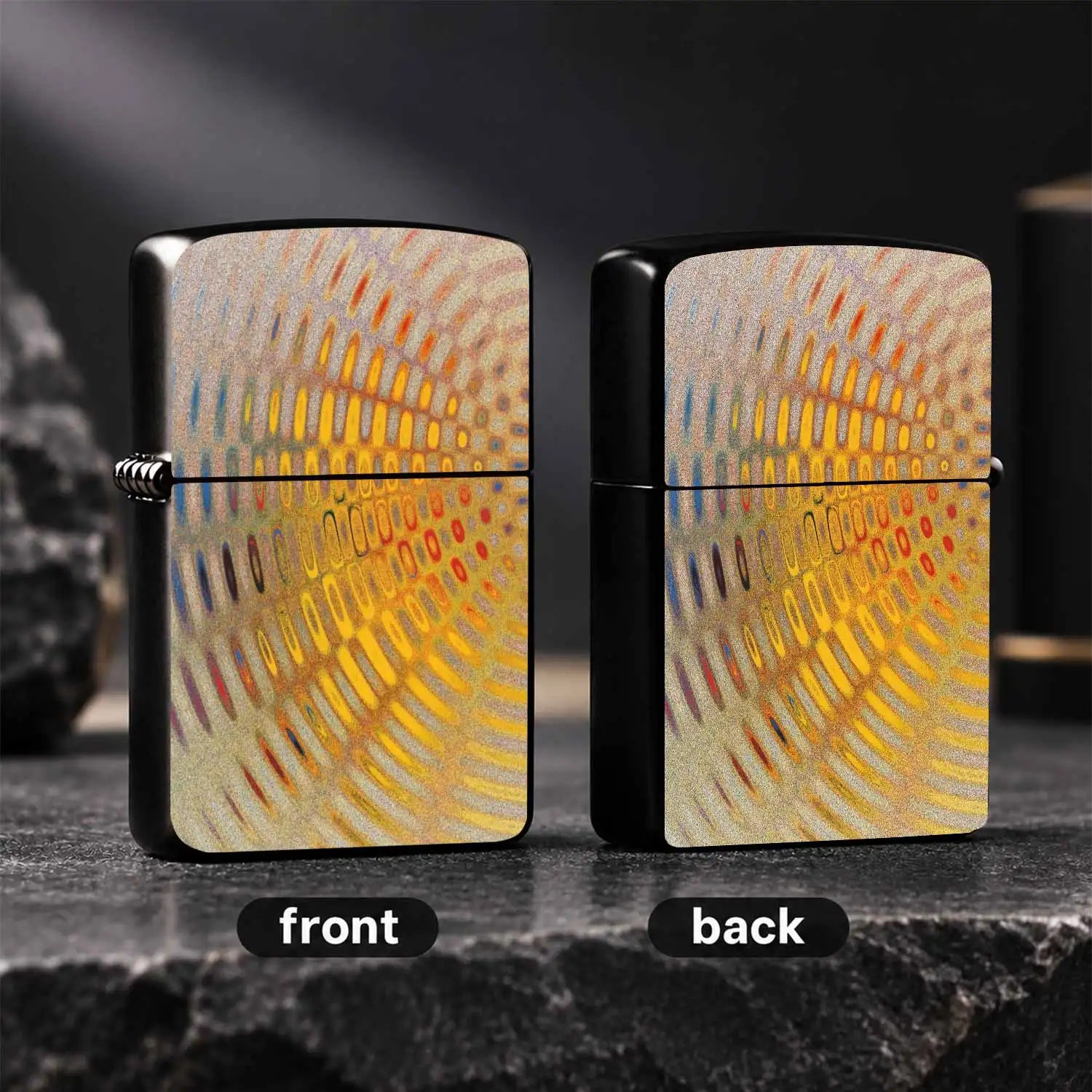 Creative Swirl Gradient Pattern Printed Lighter, Artistic Grain Decor Portable Ignition Tool, Multi-Scene Practical Use For Camping, Candle Lighting, Daily Use, Exquisite Stylish High Aesthetic Small Item A Humorous And Interesting Lighter