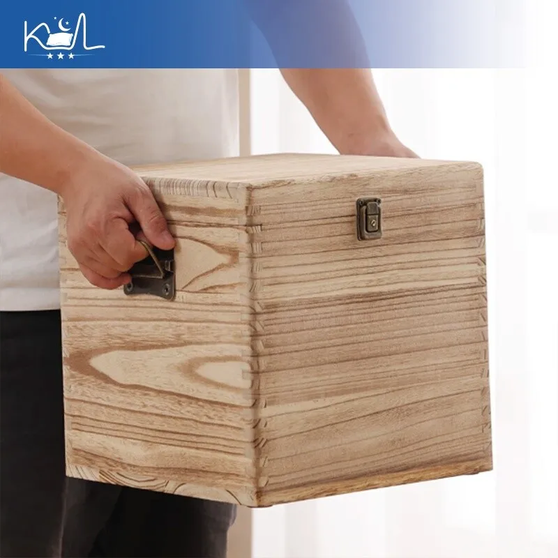 

Solid Wood Storage Chest with Seat, Large Capacity Spacious Clothes Organizer Box for Living Room Bedroom Home Storage
