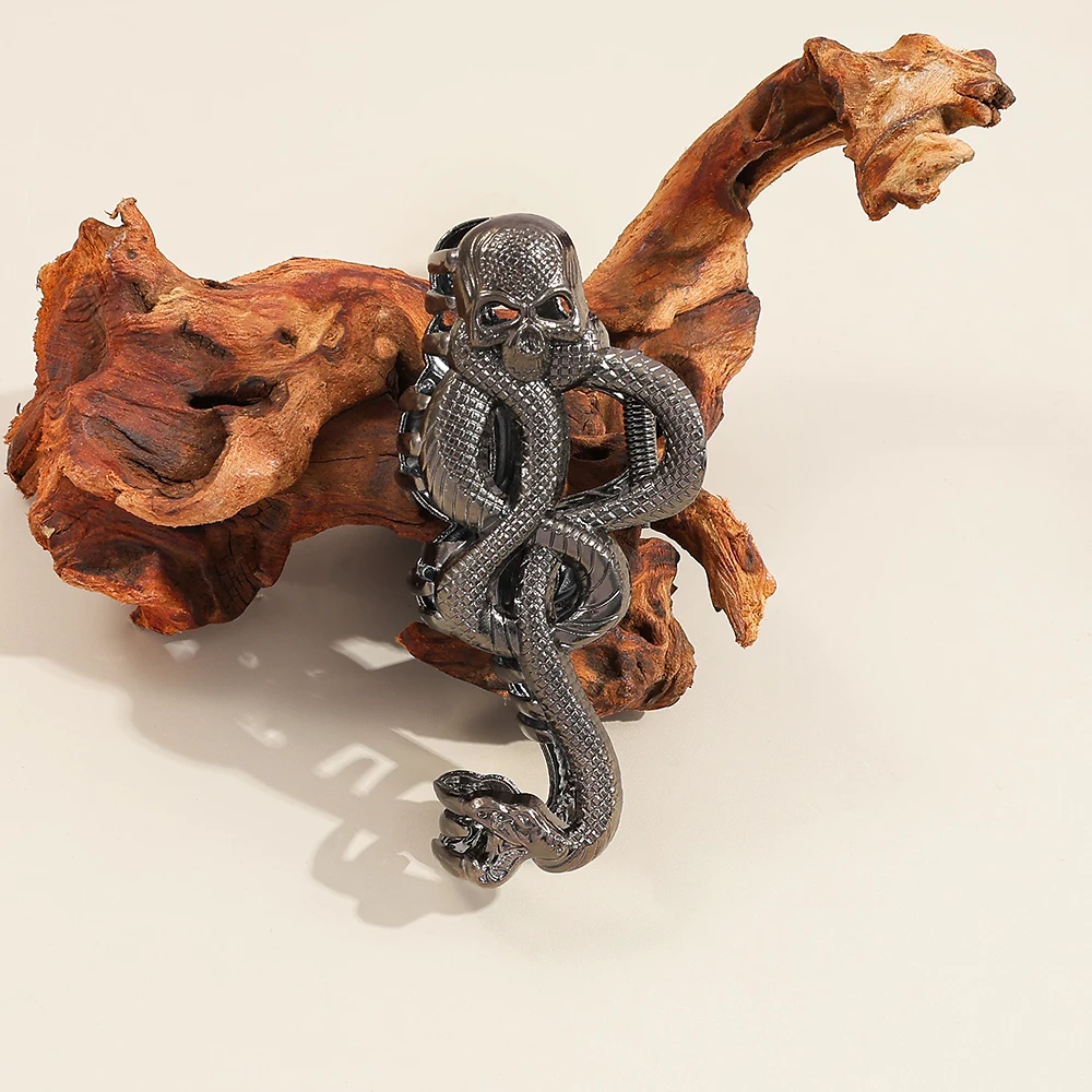 مشبك شعر أنيق على شكل هيكل عظمي، إكسسوارات شعر مزخرفة عصرية، مقابض شعر يومية عملية #1