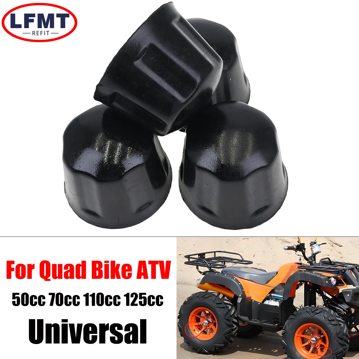 

ATV Go Kart Quad Bike 4 Wheel Motorcycle Accessories 4Pcs/lot Rubber Dust Nuts Covers Dust Protector For 50cc 70cc 110cc 125cc