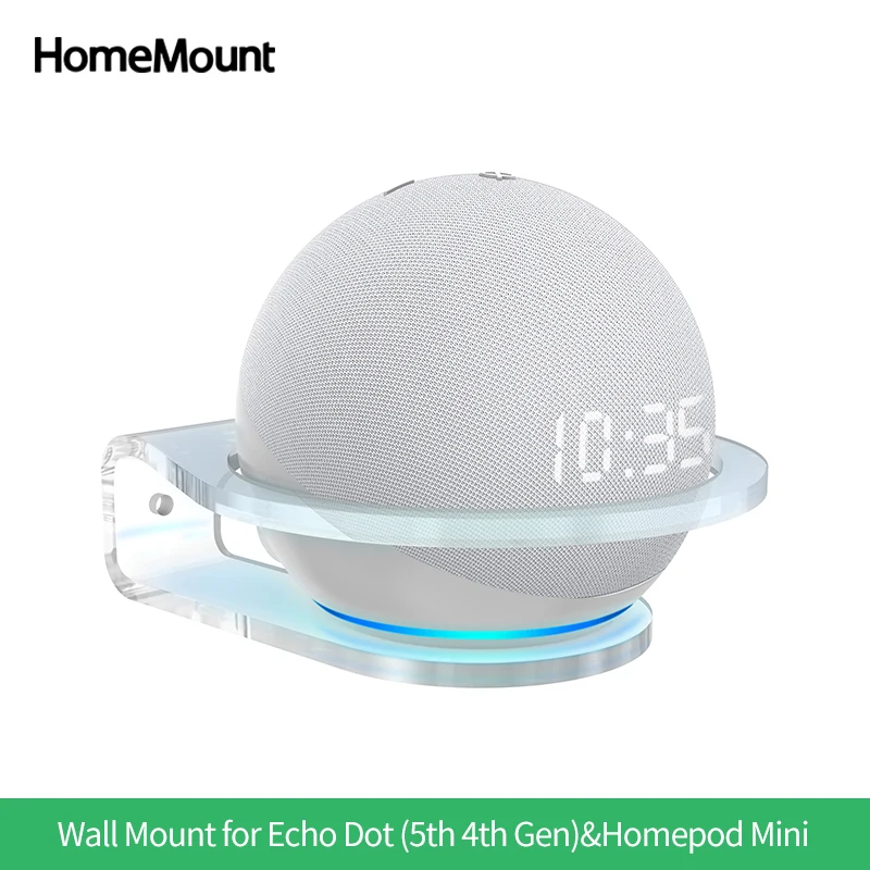 HomeMount Wall Mount for Alexa Echo Dot 5th 4th 3rd Gen Echo pop HomePod Mini Stable Outlet Mounts Holder Space Saving Bracket