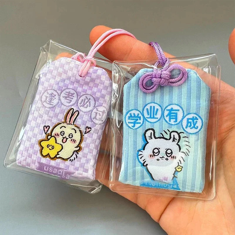 MINISO Series Chiikawa Embroidered Pendant Kawaii Cute Hachiware Anime Usagi Car Mounted Ping An Fu Pendant Birthday Present