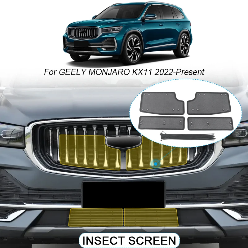 

4pcs Car Insect-proof Air Inlet Protection Cover Insert Vent Racing Grill Filter Net Accessory For GEELY MONJARO KX11 2022-2025