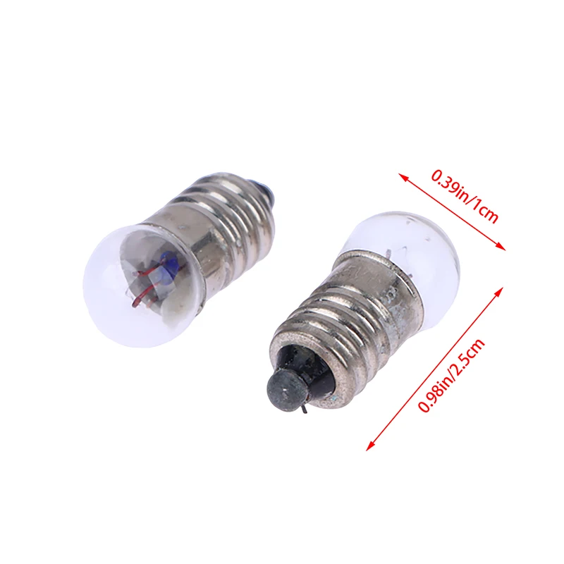 10Pcs Miniature Round 1.5V 2.5V 3.8V Small Light Cannon For Student Experiment Small Light Bulbs Flashlight Bulb Beads