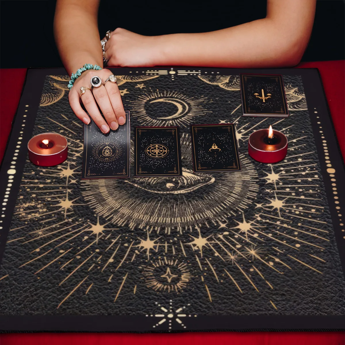 Table Cloth Rectangular Table Cloth Japanese Tarot Card Tablecloth Altar Cloth Divination Astrology Game Decorative Pad