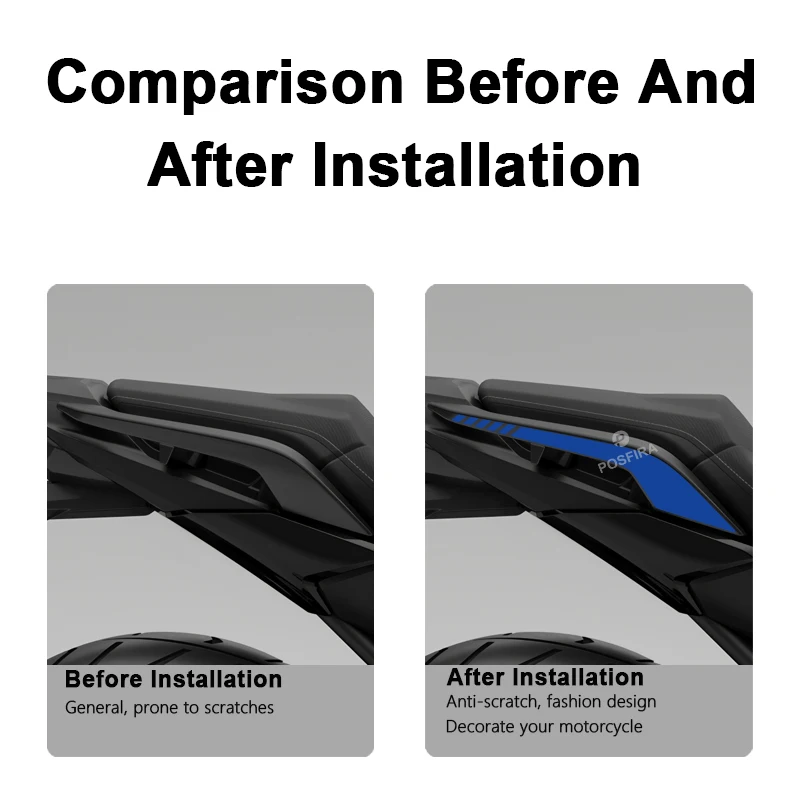POSFIRA Motorcycle Passenger Handle Sticker Vinyl Decals for Honda NC750X 2025 NC 750X 750 X 2024 2023 2014-2026 Accessories