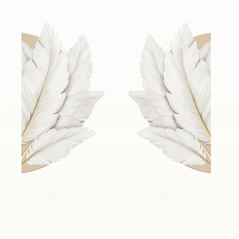 Family Entrance Feather Mural Lamp Modern Creative Living Room Background Wall Home Decoration LED Corridor Lighting Wall Light