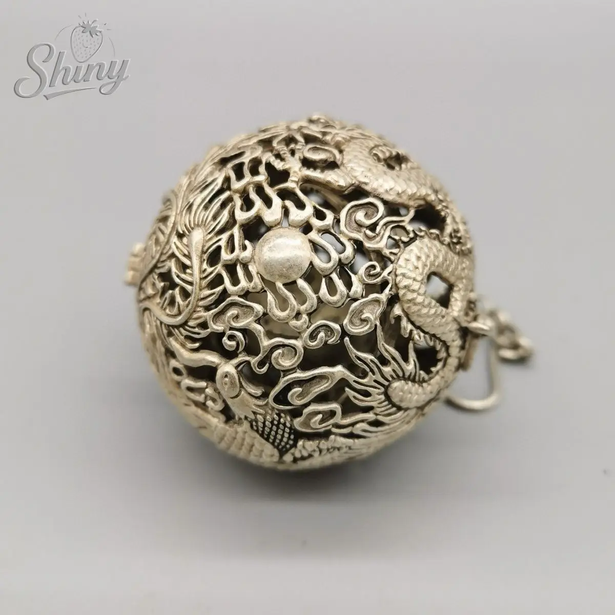 Ancient Chinese Hand Carved Bronze Dragon Phoenix Incense Burner Hollow Fragrance Diffuser Decoration Ornaments Tea Pets Crafts