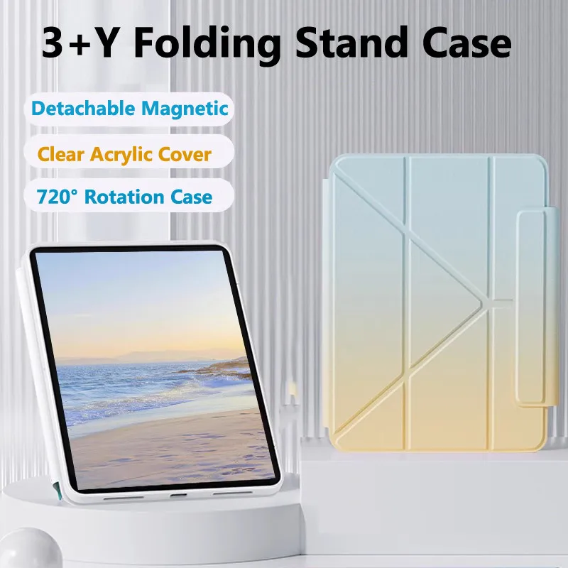 For IPad Pro 13 2024 M4 Air 5 4 3 2 1 Pro 11 2022 9.7 6th 5th 10.2 9th 8th 7th Gen 10th 10.9 Detachable Magneti Acrylic Cover