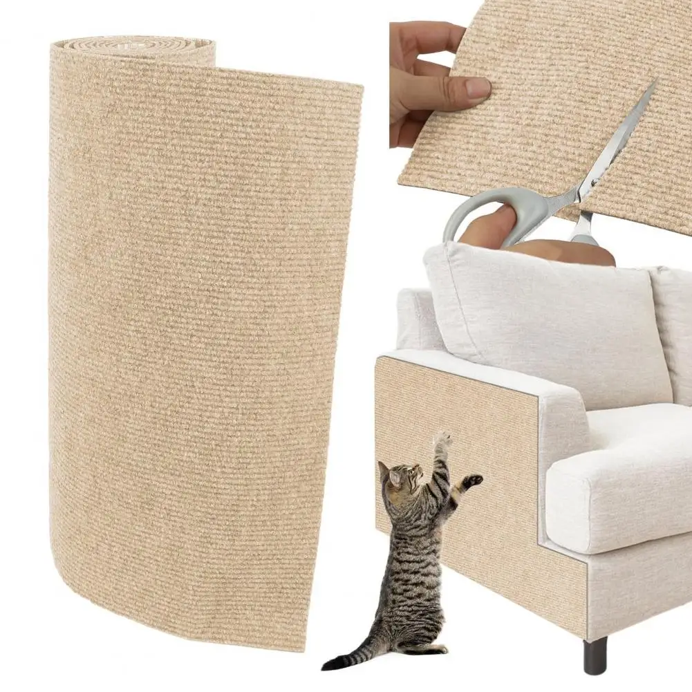 Trimmable Cat Scratcher Mat for Sofa Self-Adhesive Cat Scratching Pad  Anti-Scratch Furniture Protector for Couch Wall Door