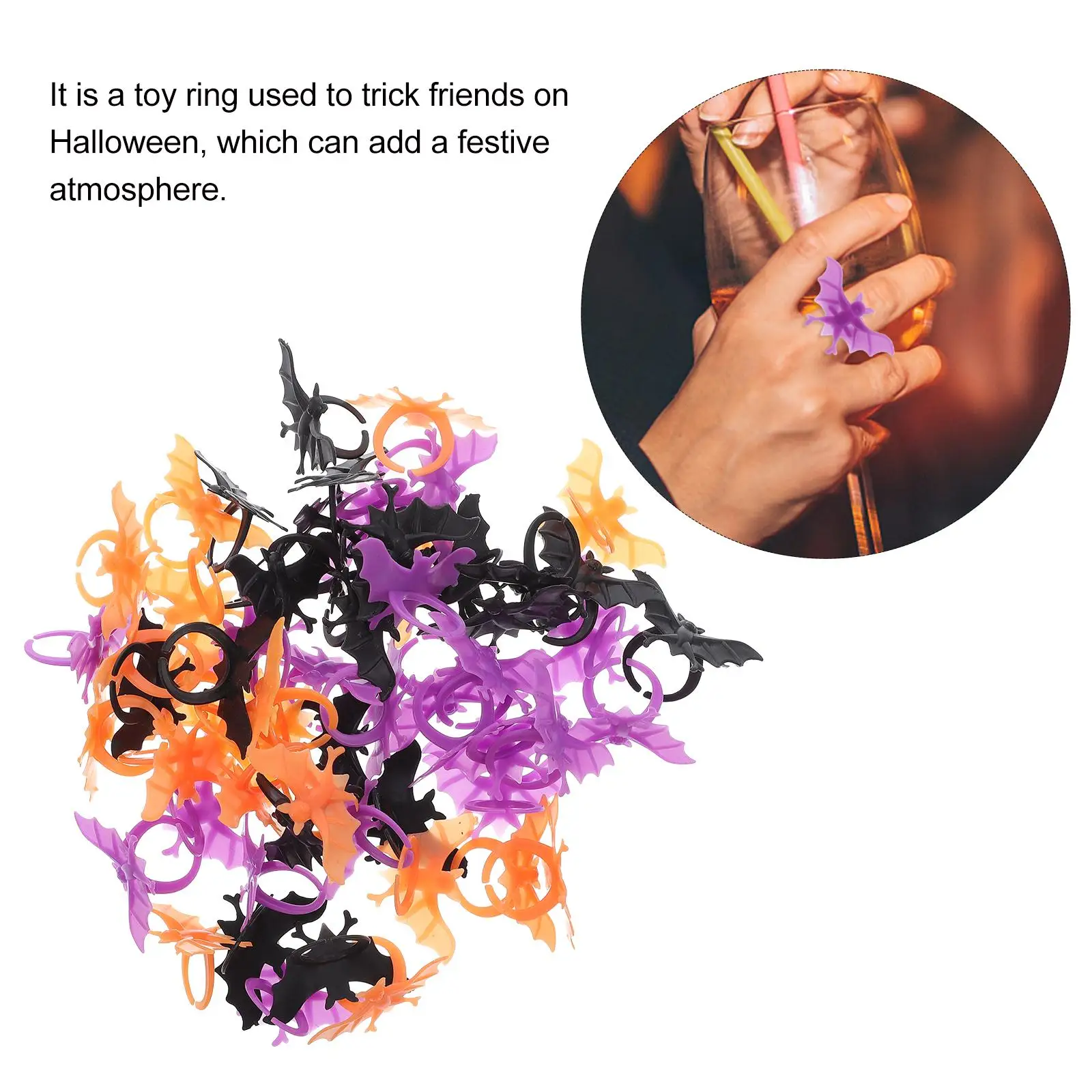 Halloween Animatronics Bat Ring Rings Party Accessory Decorate Favors Jewelry Kit