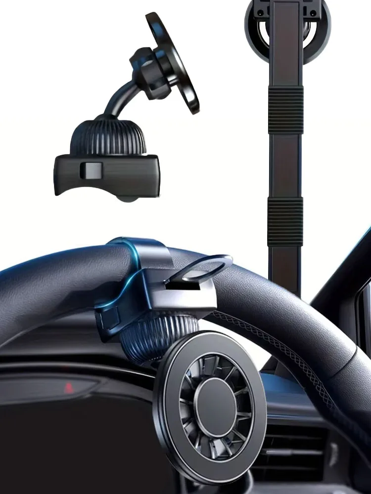 Lenkrad-Magnetischer Handyhalter für iPhone Auto-Halterung Ständer 360° °   Drehbare, klebefreie GPS-Navigationshalterung