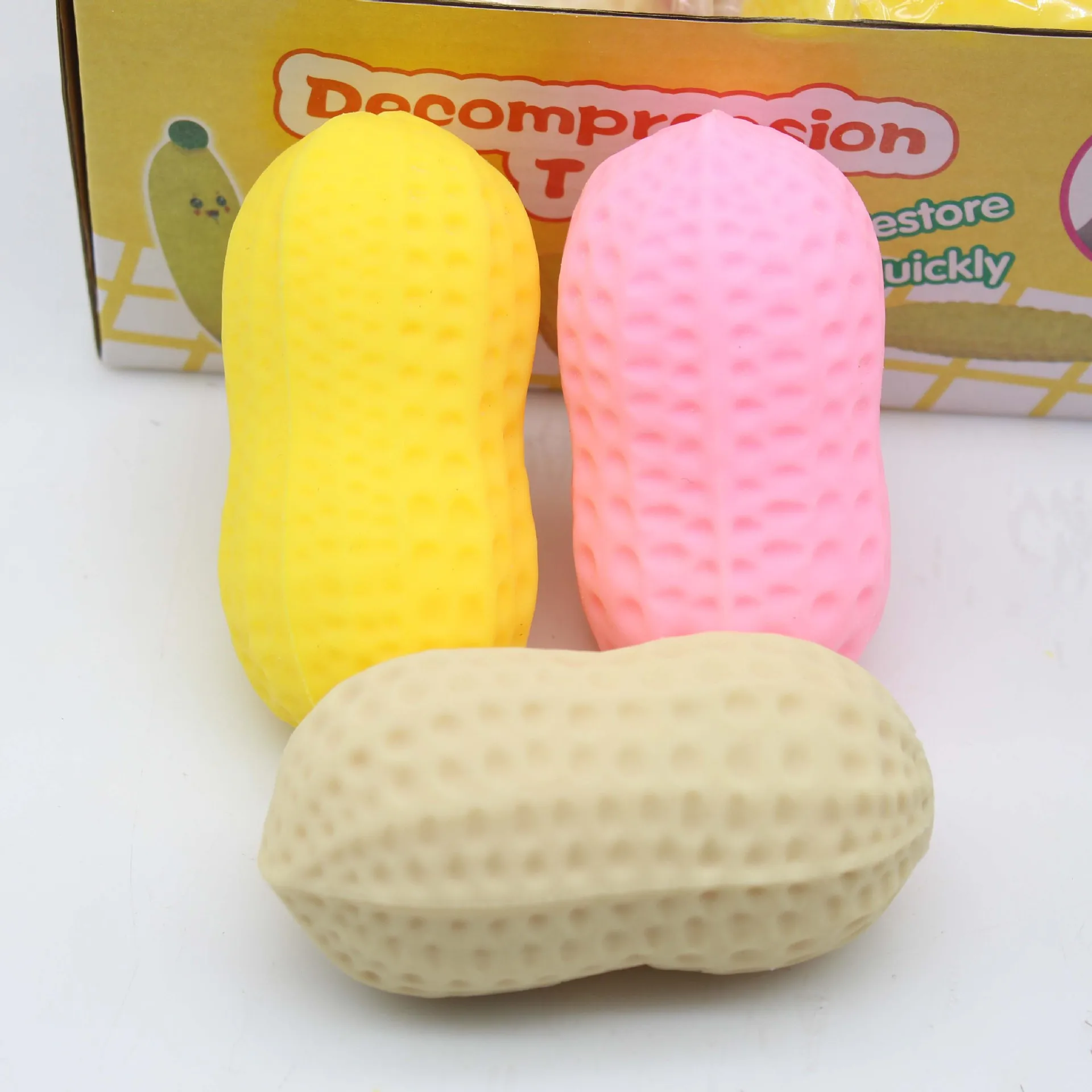 Anti-Stress Toy Joke Peanut Squeeze Fidget Toys Squishy Funny Stress Relief For Kids Adults Gift Prop 1pcs J179