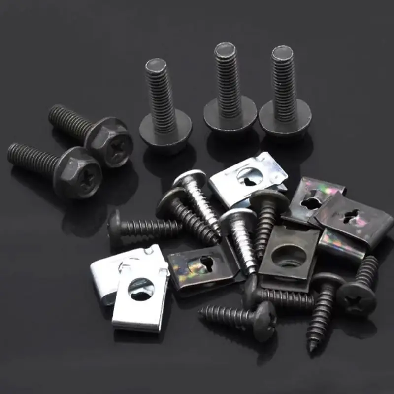 Tornillos y tuercas autorroscantes para vehículos eléctricos y motocicletas, sujetadores a presión para tarjetas, clips para láminas de hierro y tornillos autorroscantes