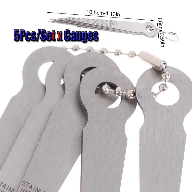 

5 шт./компл., измерительный инструмент, конусные манометры из нержавеющей стали, сварочный конус, щуп, линейки, инструмент для проверки отверстий 1-8 мм