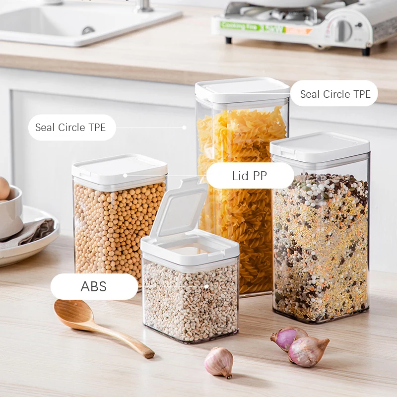 Spaghetti Sealed Storage Tank Coffee Cereals Food Dispenser Bottles Nuts Jar for Kitchen Refrigerators Counter Organization