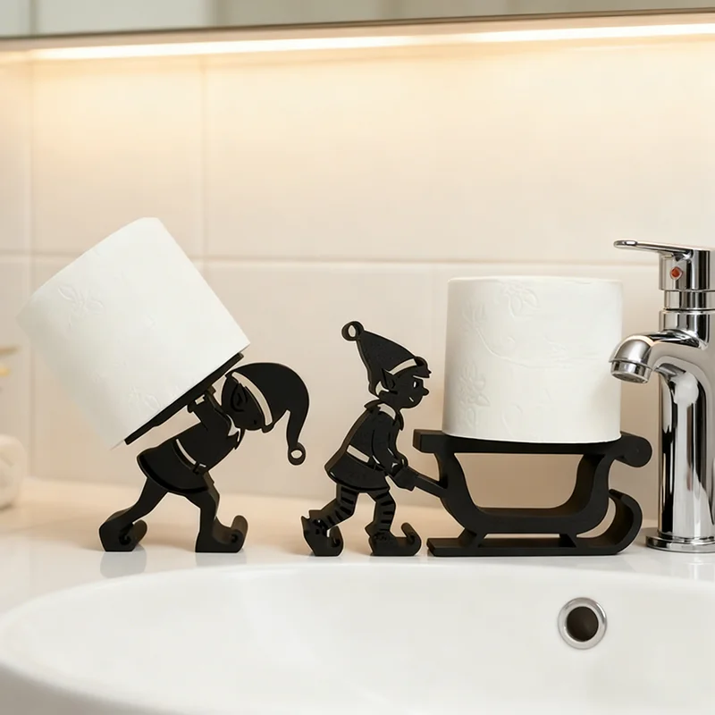 

New Cute Simple Elf Tissue Holder -Minimalist and Practical Paper Roll Holder An Ideal Creative For Holiday Gift Idea