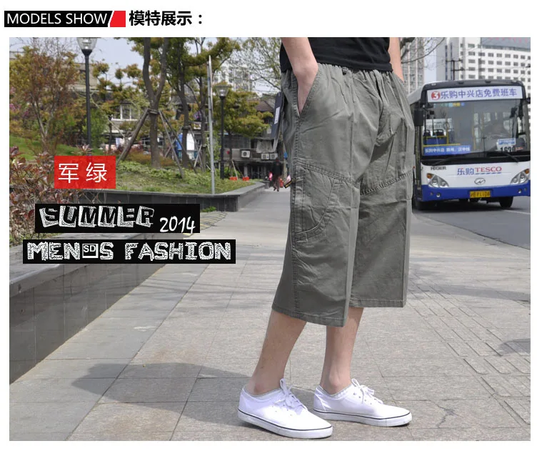 Men\'s Shorts Army Green Cargo Shorts Men Cotton Summer Casual Shorts Bermudas Tactical Short Pants Plus Size 7XL 8XL 9XL 10XL