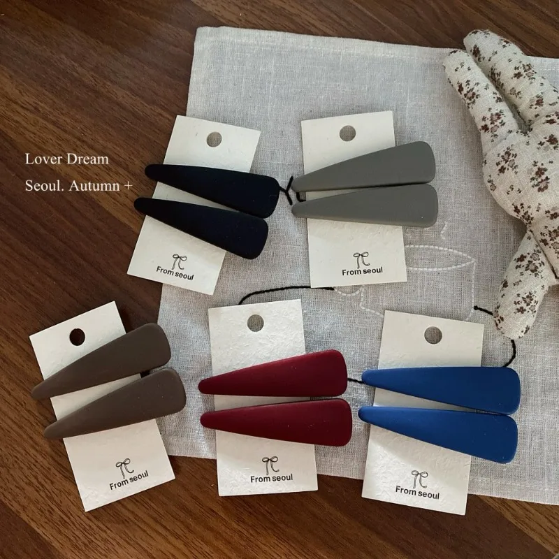 

Korean Autumn Winter Matte Geometric Duckbill Hair Clips Minimalist Non-Slip Bangs Side Hair Clips Fashion Hair Accessories