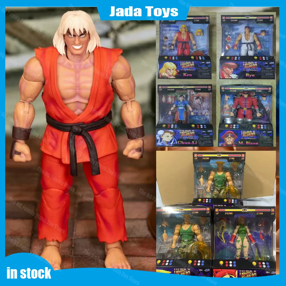 Jada Toys Ultra Street Fighter Ii M.Bison Dhalsim Violent Ken Ryu Guile Anime Action Figure Toy Model Christmas Gift Customized