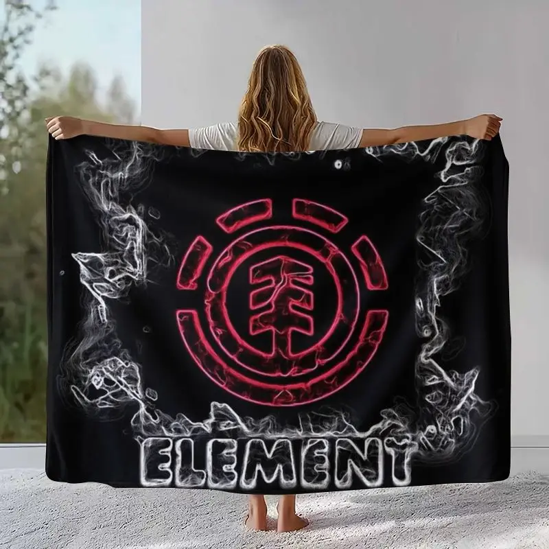 Boardsport Logo E-Element Skateboards Soft Flannel Throw Blanket,Cozy Blanket for Bed,Sofa,Living Room,Picnic,Camping,Home Decor