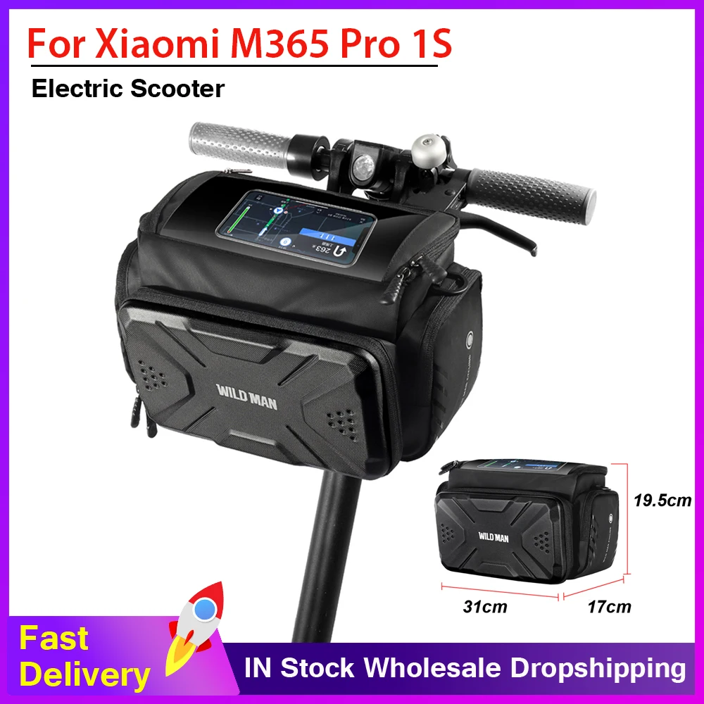 Wild Man Rainproof Electric Scooter Front Bag Cycling Bag Touch Screen for Xiaomi M365 Pro Pro2 1S Pro4 Handlebar Storage Bags