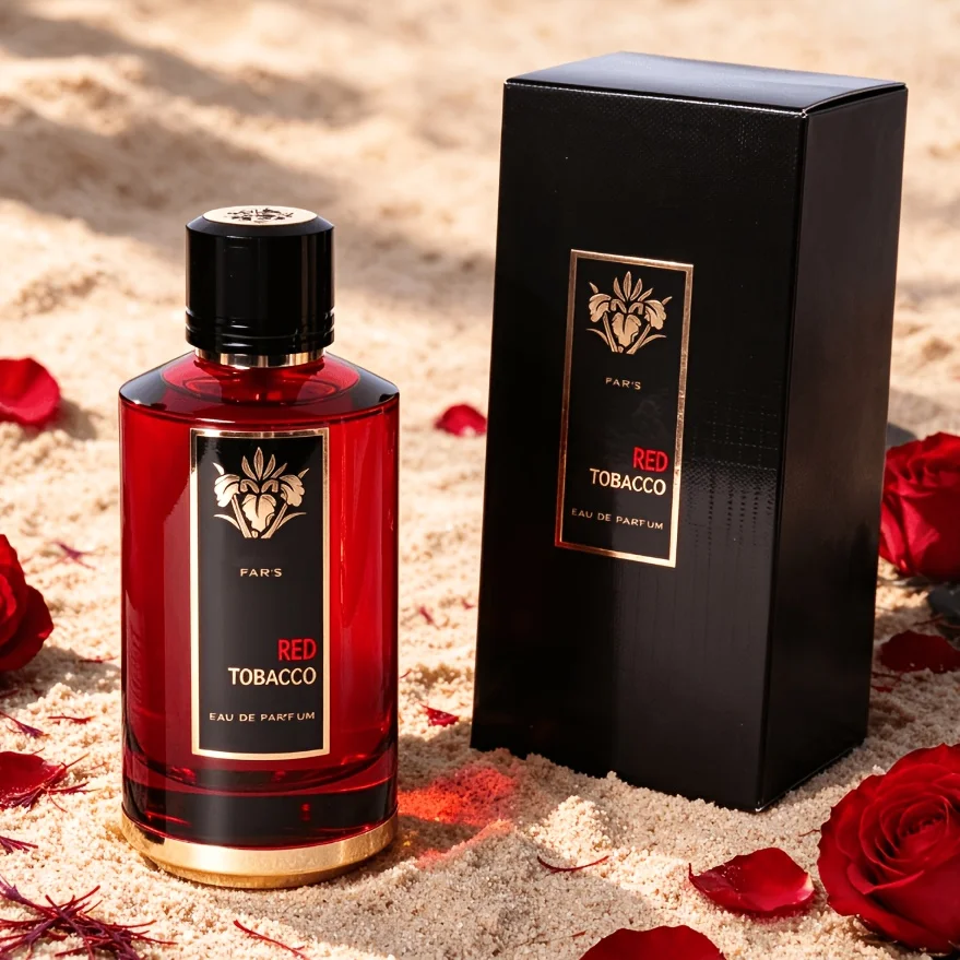 Charming perfume Manceraa Red Tobacco Unisex Perfume, Spicy Woody Scent, 4oz/120ml, Long-lasting fragrance, Premium red perfume, Suitable for various occasions, Great gift choice
