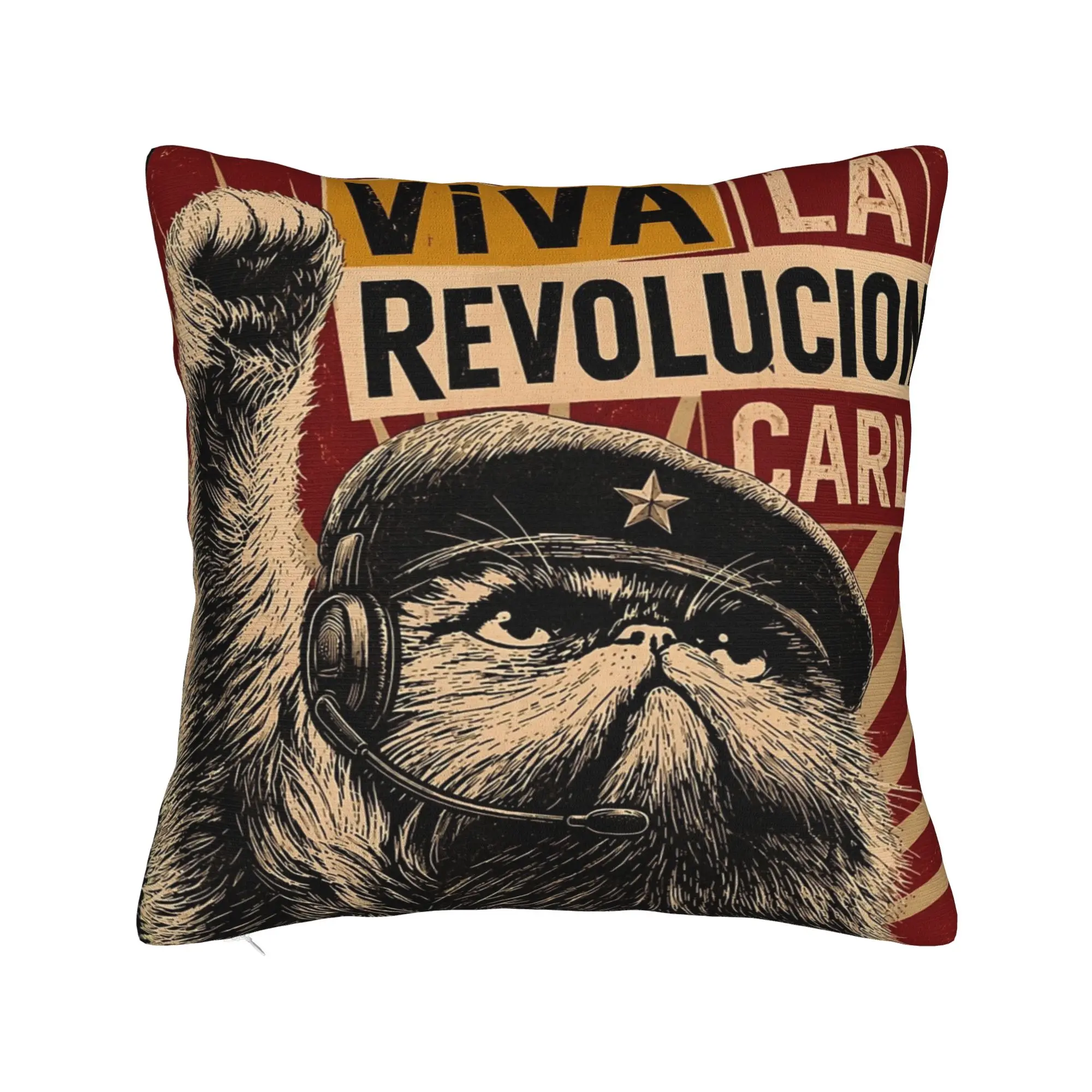 Decorative Pillowcase Viva La Revolution Carl Cat Lover Merchandise Sofa  Pillow Case Cover Drop Shipping Multi-Size