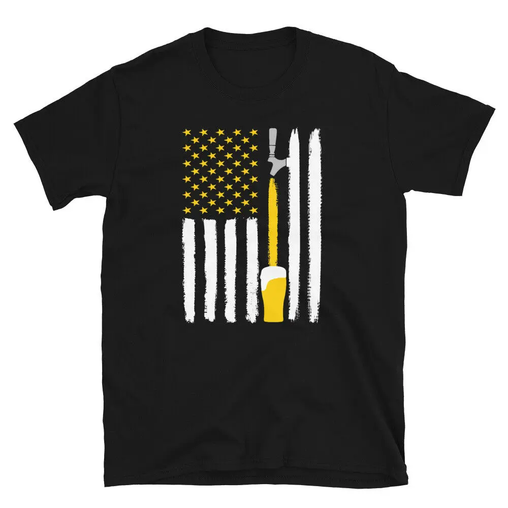 

USA Flag Gift for Beer Lover Beer Festival American Beer Drinker T Shirt