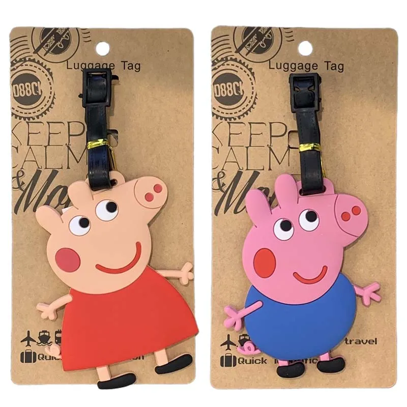 

Hasbro Свинка Пеппа ПВХ дорожная багажная бирка подвесная бирка чемодан бирка самолет с именем ID карты анти-потерянные дорожные аксессуары с героями мультфильмов