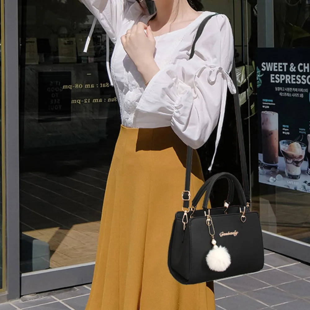 

Gift Waterproof Shoulder Bag Simple Adjustable Strap Crossbody Bag Large Capacity Solid Color PU Leather Bag Outdoor