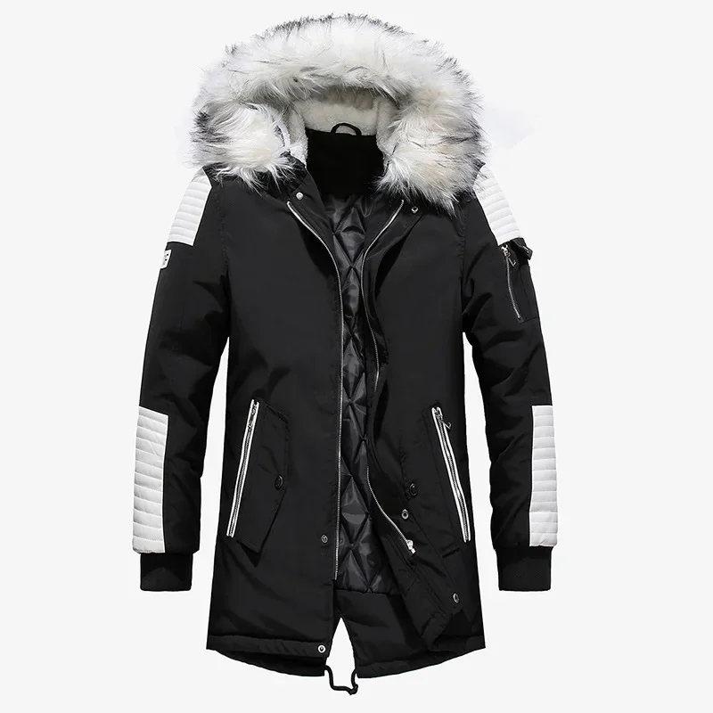 

Man Parkas Hooded Winter Windproof Male Thick Warm Coat Thicken Jacket Parkas Korean Style Hooded Fashion Mens New Parkas