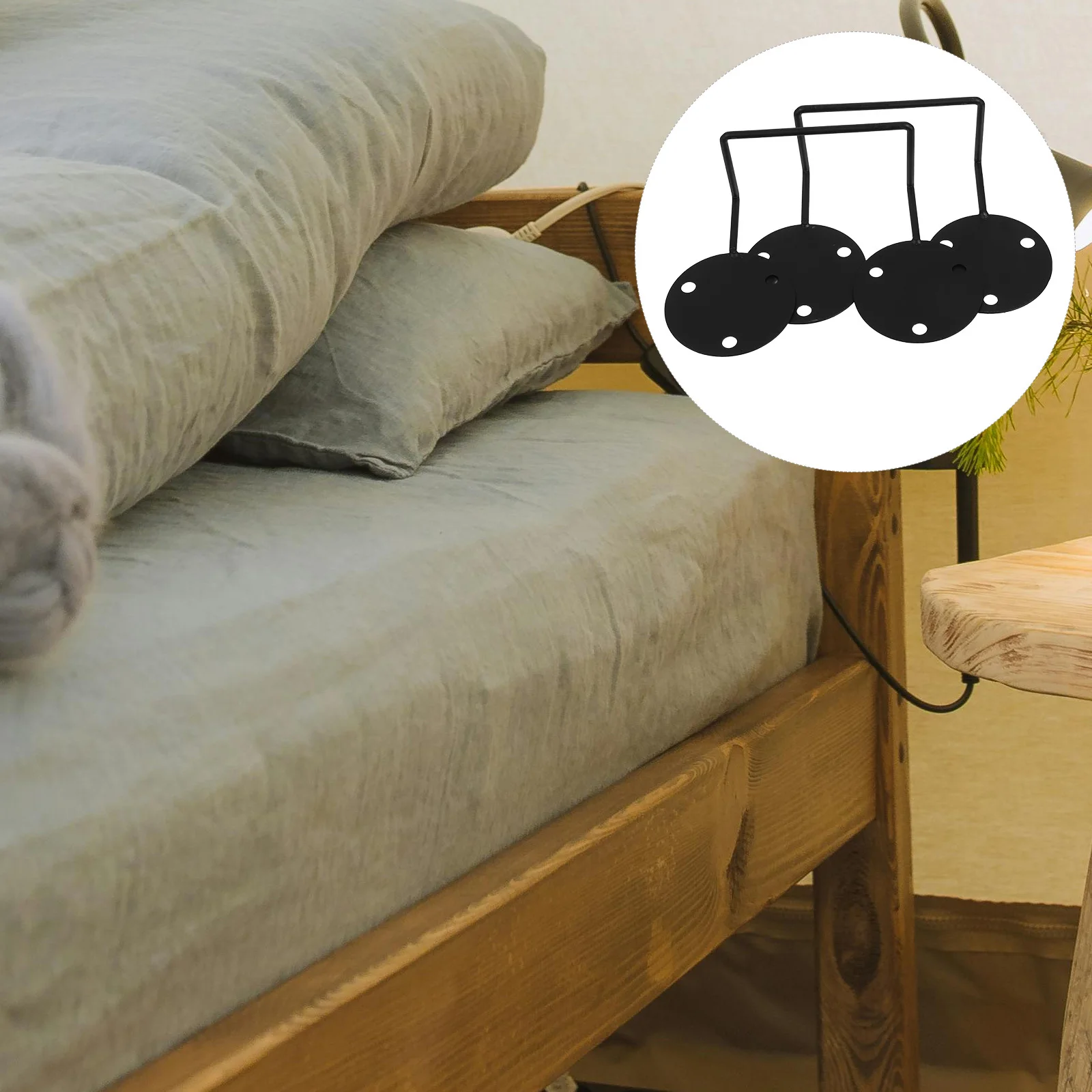 

2Pcs Mattress Retainer Bar Non Slip Slide Stopper Adjustable Bed Holder Bracket for Metal Bed Frame Black Mattress Slide Stopper