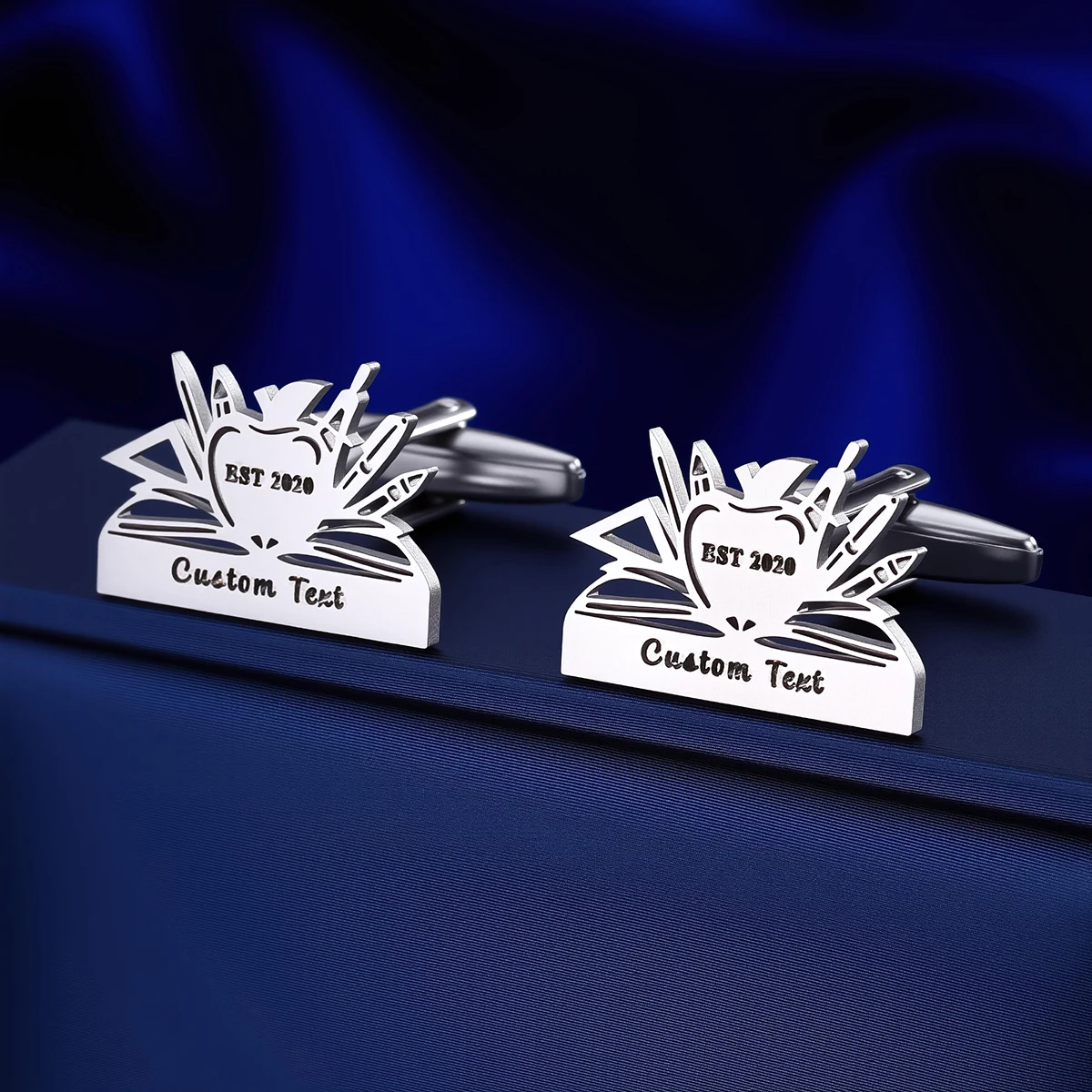 

Custom Name Men's Teacher Cufflinks Custom Suit Shirt Stainless Steel Buttons Sports Jewelry Gifts