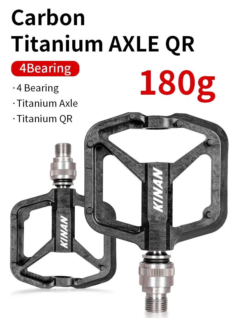Carbon-Titan Schnellspann-Fahrradpedal LIGHTNESS 12 Rutschfeste Noppen, 4-Lager für Brompton Faltrad 180g/140g – Detail 1