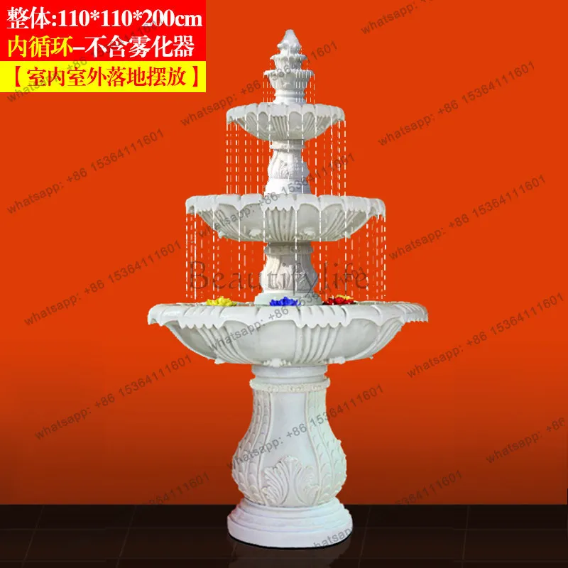 Large European-style running water fountain courtyard garden balcony decoration floor ornament