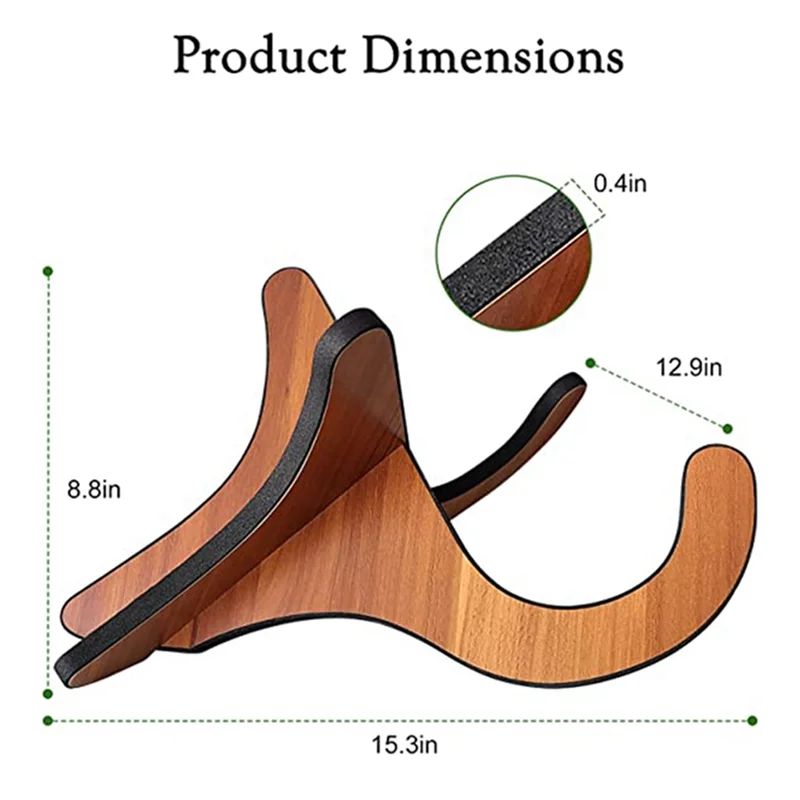 

Practical Wooden Stand X Frame Style Portable String Instrument Stand with Soft Rubber Cover for Acoustic Classical Bass Guitar