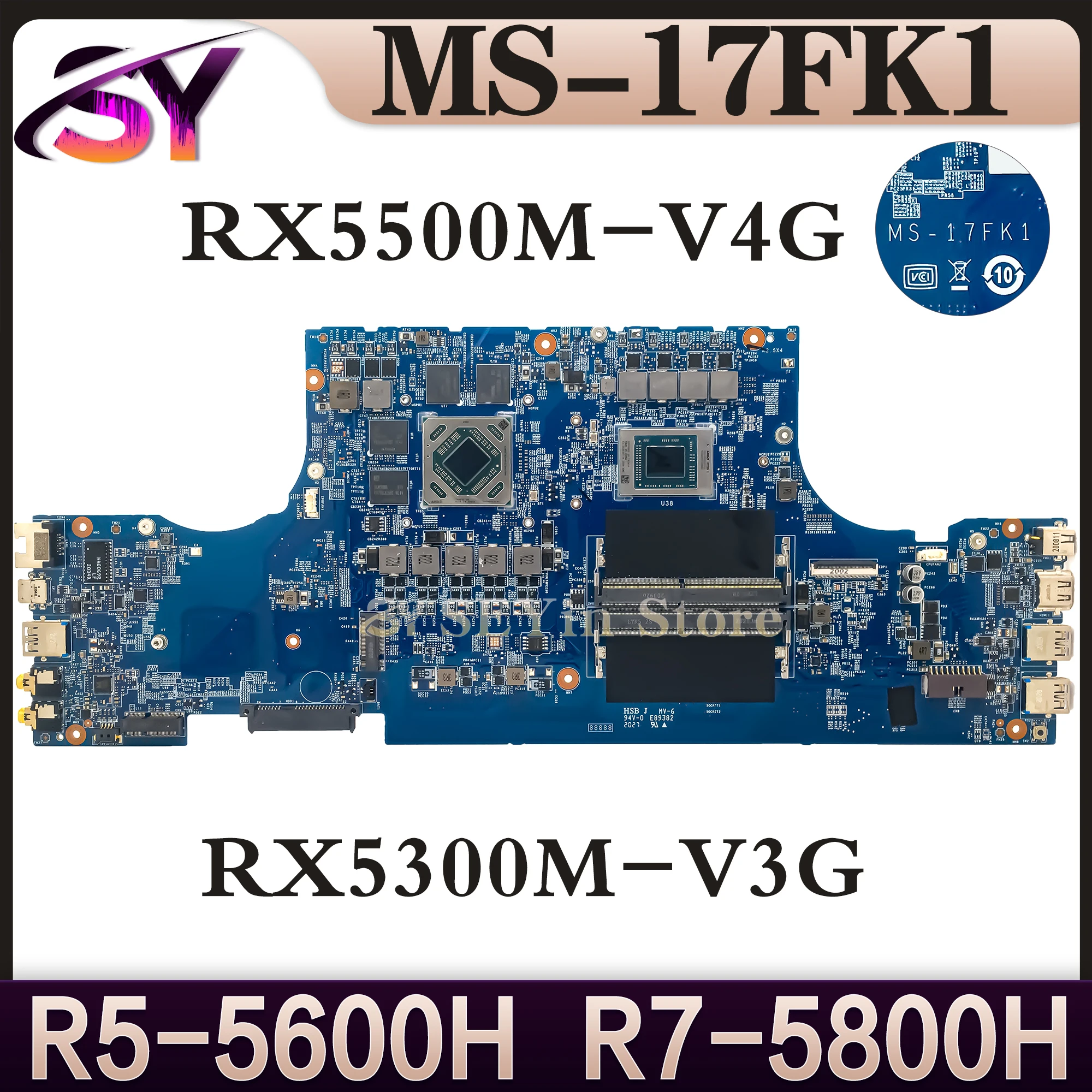 

MS-17FK1 Mainboard For MSI MS-17FK Modern Laptop Motherboard R5-4600H RX5300M RX5500M 100% Working