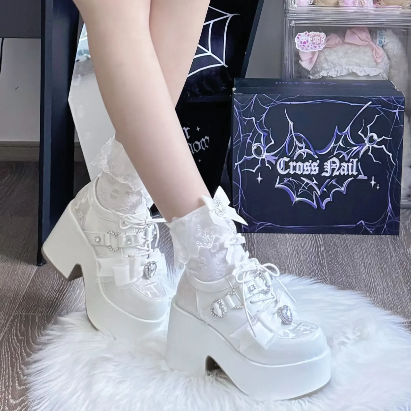 Japanese Original Sweet Girl Thick-Soled Mary Jane Shoes New Lolita Heavy Cute Bow Elegant Women's High Heels Pumps for Women