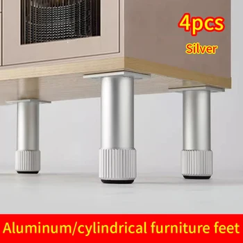 Pieds de Meuble Réglables en Alliage d'Aluminium, Support Décoratif pour Meuble TV
