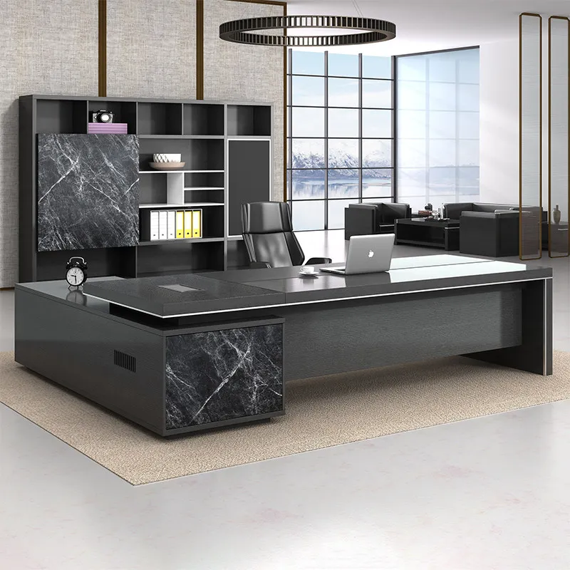 The boss's desk and chair combination leadership is simple and modern, the general manager's room is tailored,